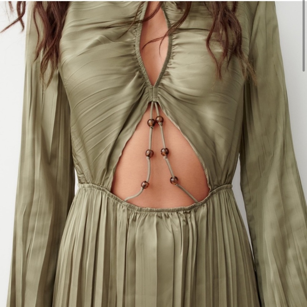 Zara CREASED-EFFECT CUT-OUT DRESS Sz Small